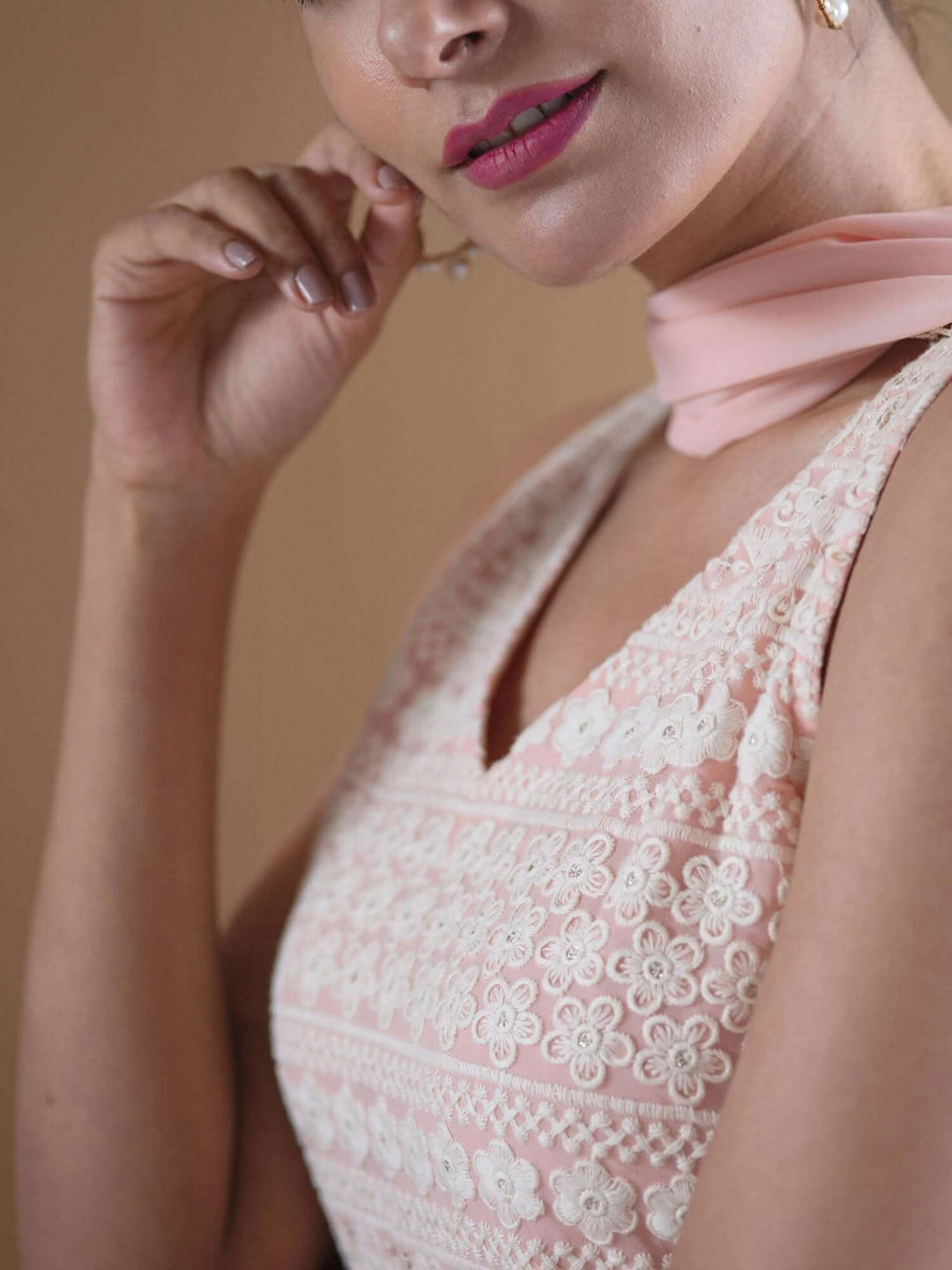  AAVYA Pink Embroidered Georgette Suit Set 
